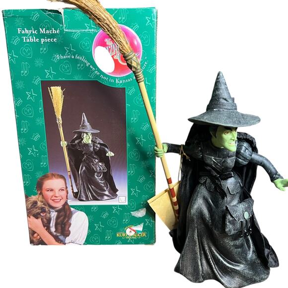 KURT S ADLER THE WIZARD OF OZ FABRIC MACHE TABLE PIECE WICKED WITCH OF THE WEST - Picture 1 of 10